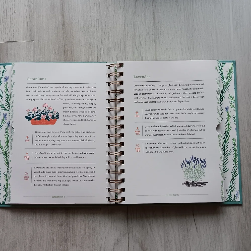 New I Love My Plants Gardening Journal Spiral Bound Sections Graphs Notes Info